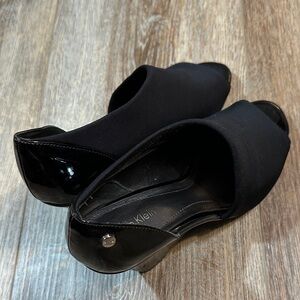 Calvin Klein Black Peep Toe Heels